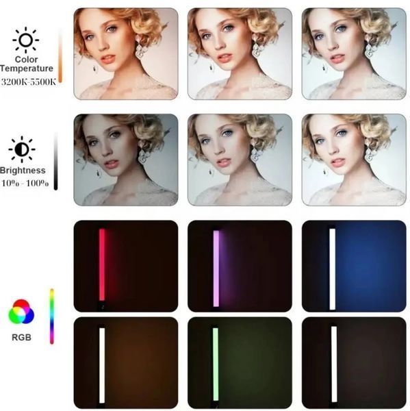 RGB LED лампа световая палка SNB04 для фото, стриминга и видео блогеров 2414 фото