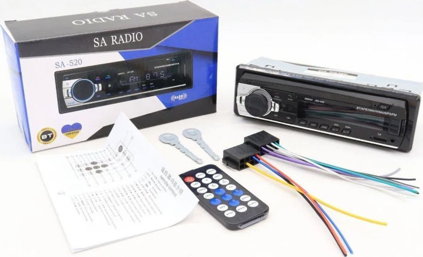 Автомагнитола CAR MP3 SA 520 ISO + Bluetooth 1DIN USB NF-00009662 фото