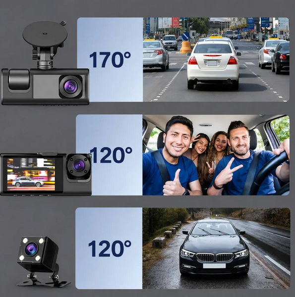 Автомобільний відеореєстратор DVR S1 2&Prime; з 3 камерами Full HD 1080P, камерою заднього виду та нічною зйомкою 2690-j фото