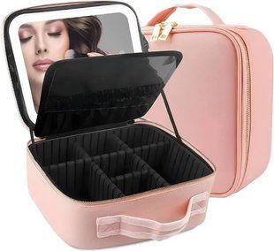 Косметичка з LED дзеркалом Beauty Case 26&times;23 см | Органайзер для макіяжу та подорожей SZK-3 фото