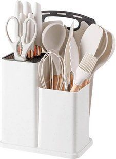 Набір кухонного приладдя 19 предметів з підставкою Kitchen set DT-858 фото