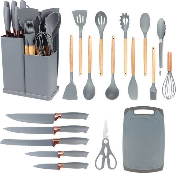 Набор кухонных принадлежностей 19 предметов с подставкой Kitchen set DT-858 фото