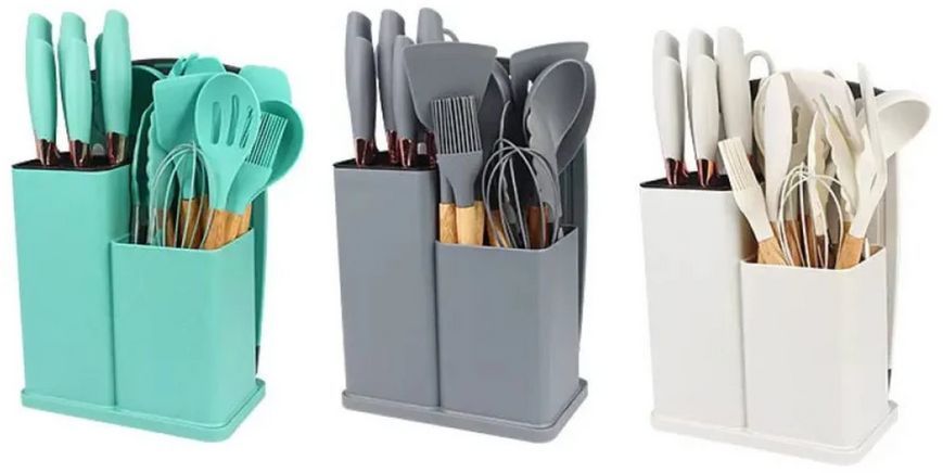 Набор кухонных принадлежностей 19 предметов с подставкой Kitchen set DT-858 фото